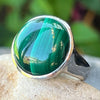 Malachite Sterling Silver Ring ~ Size 9