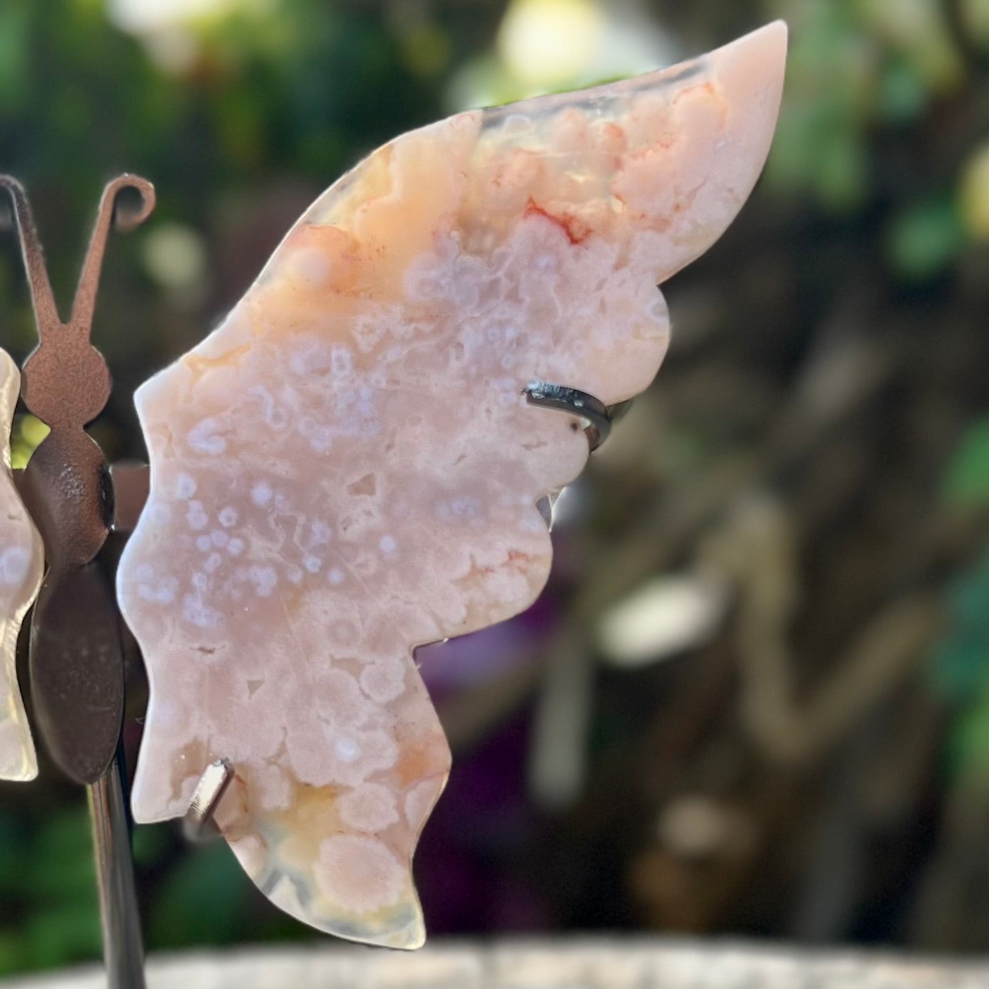 Flower Agate Butterfly Carving