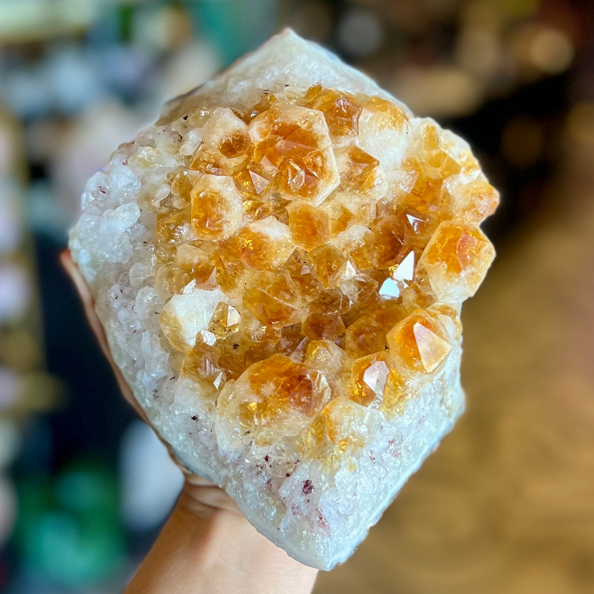 Citrine with Calcite Cluster