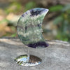 Rainbow Fluorite Crescent Moon on Stand