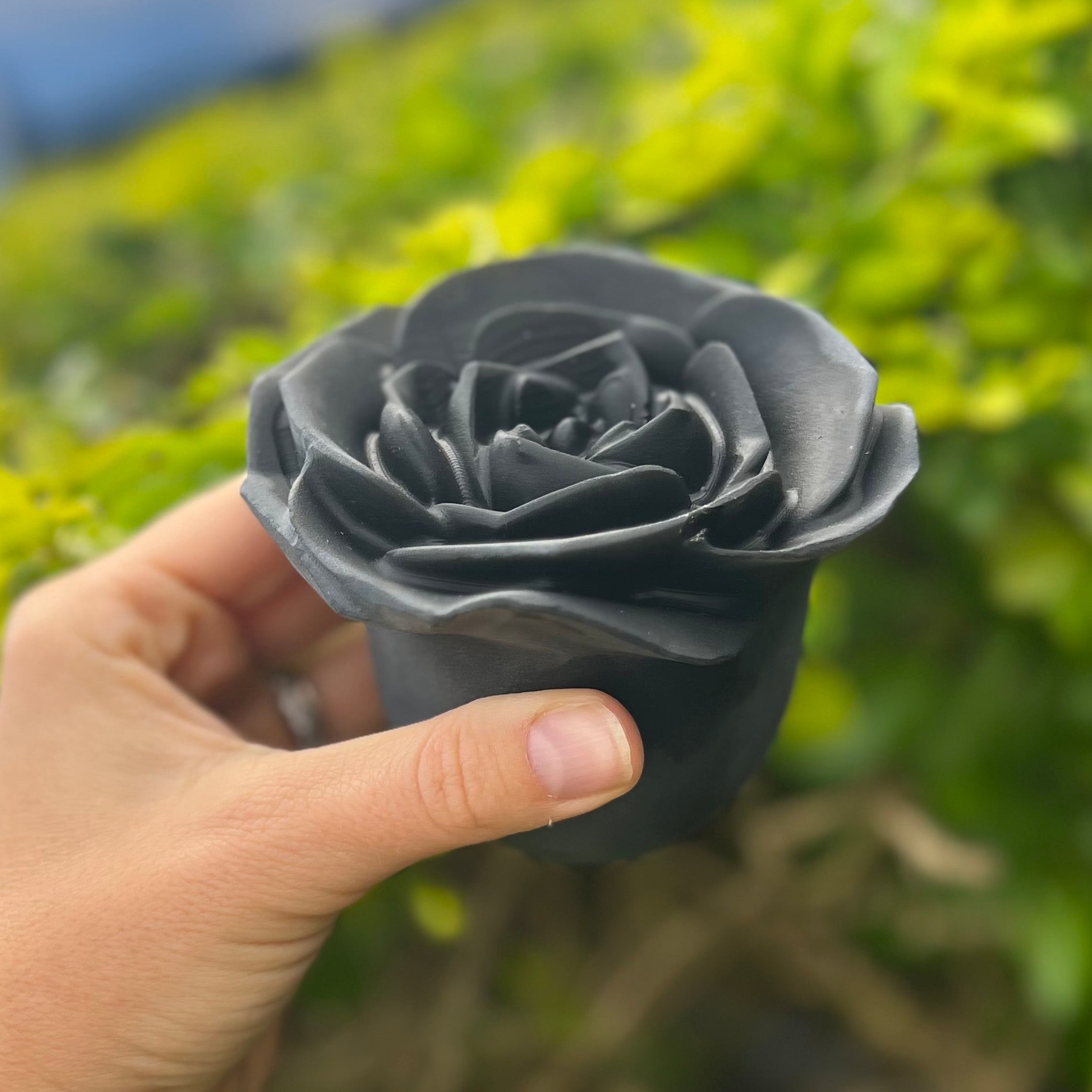 Black Obsidian Rose Carving