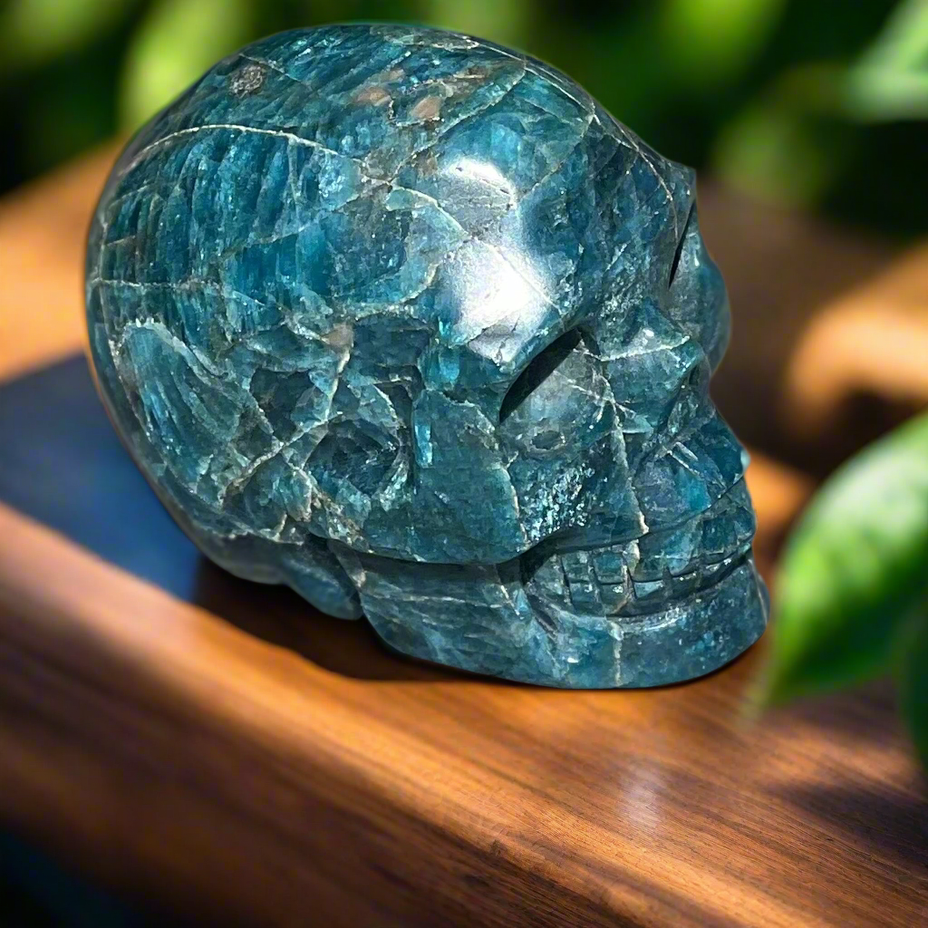 Blue Apatite Skull