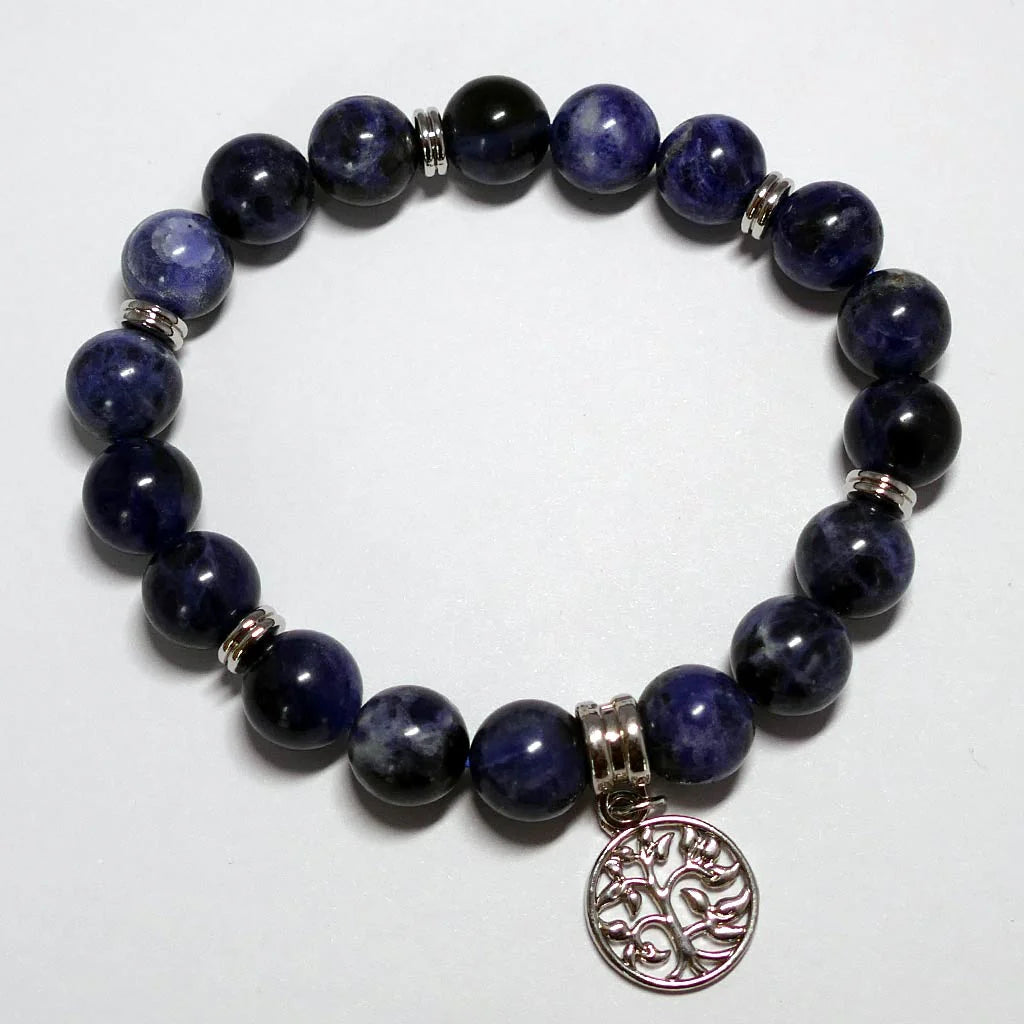 Sodalite Tree of Life Charm Bracelet