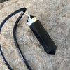 Black Obsidian Pencil Double Pointed Pendant