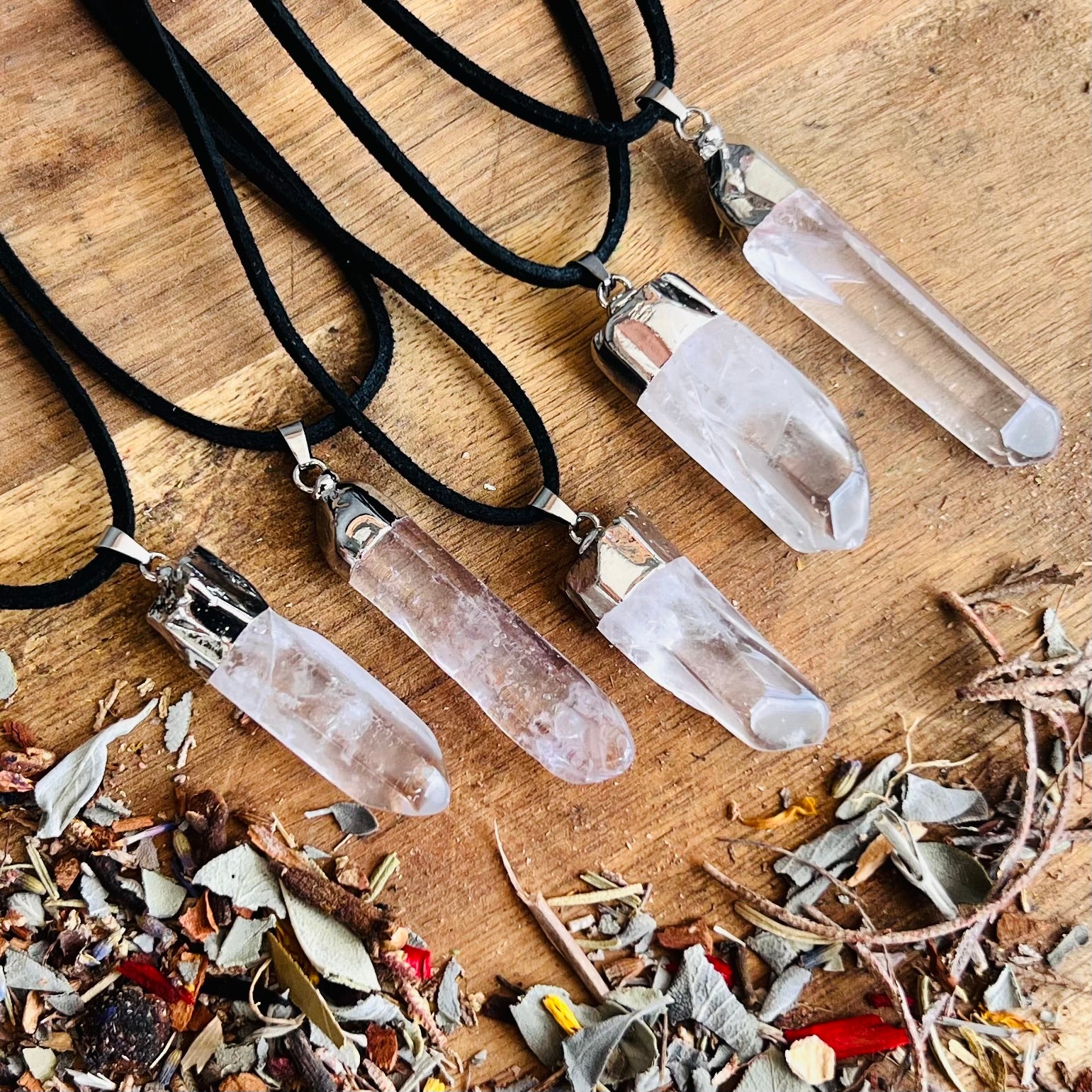 Clear Quartz Generator Point Pendant Necklace