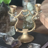Boho Jungle ~ Vintage Brass Twin Flame Candle or sphere Holder