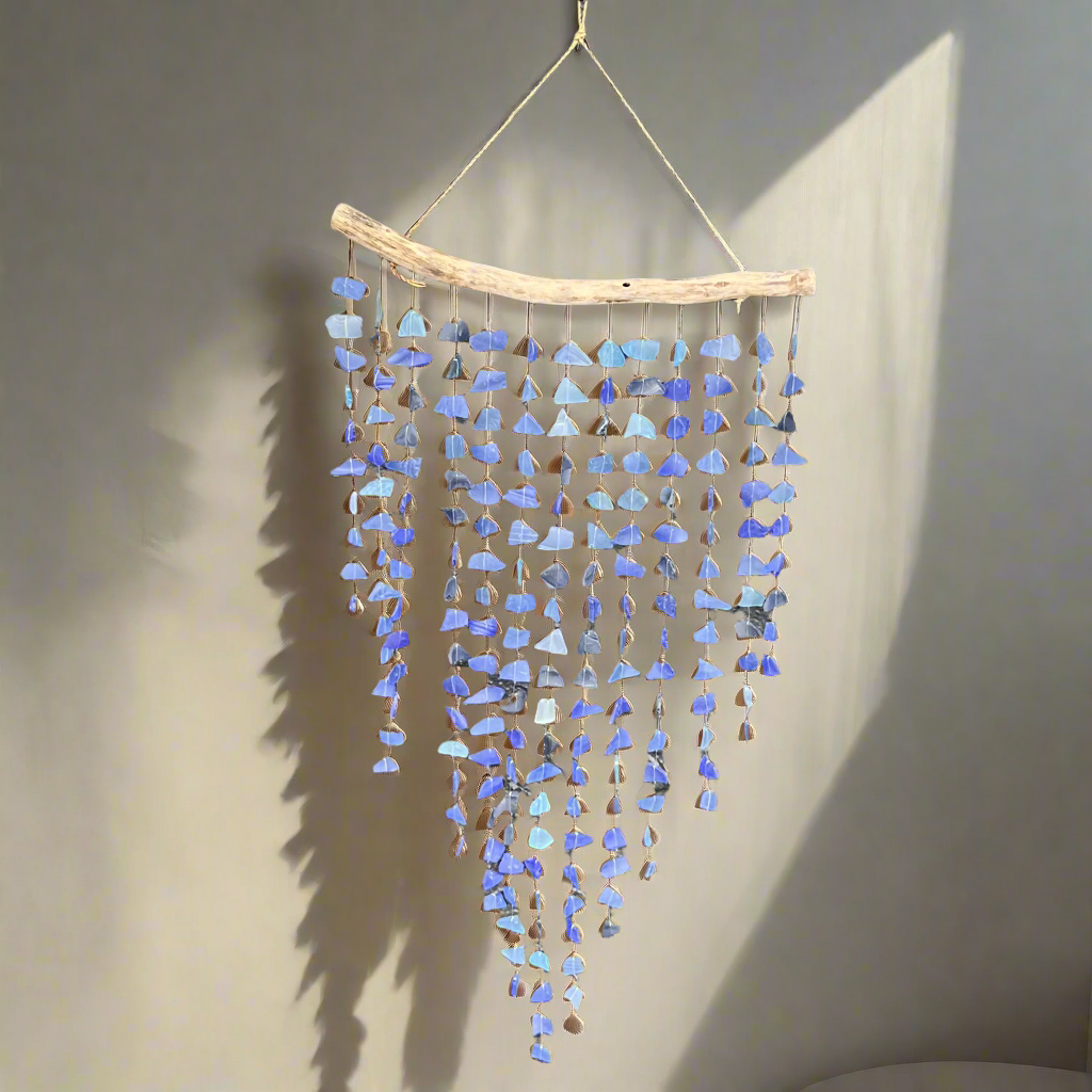 Sea Glass Wind Chime ~ Blue Serenity ~ Large