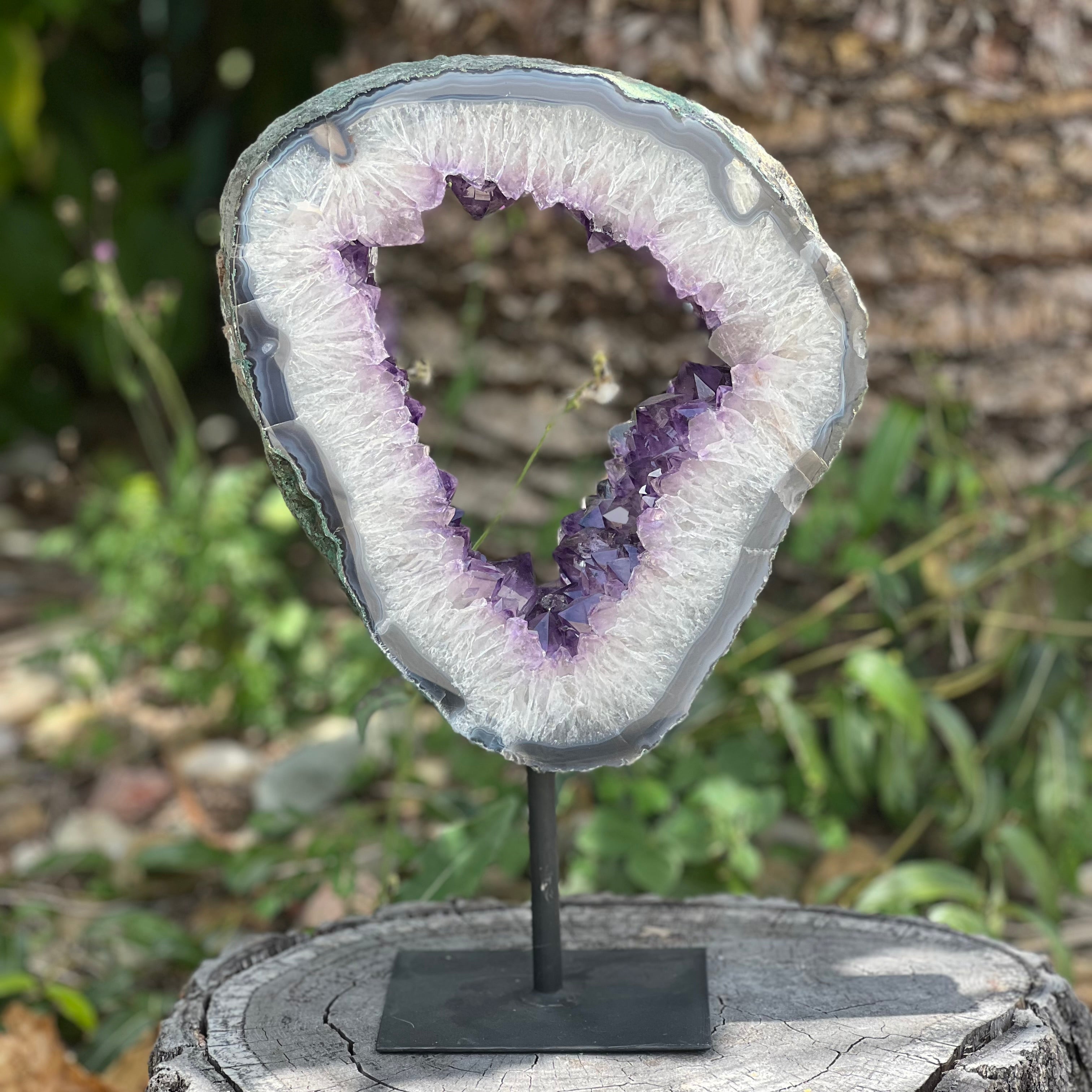 Amethyst Portal on Metal Stand