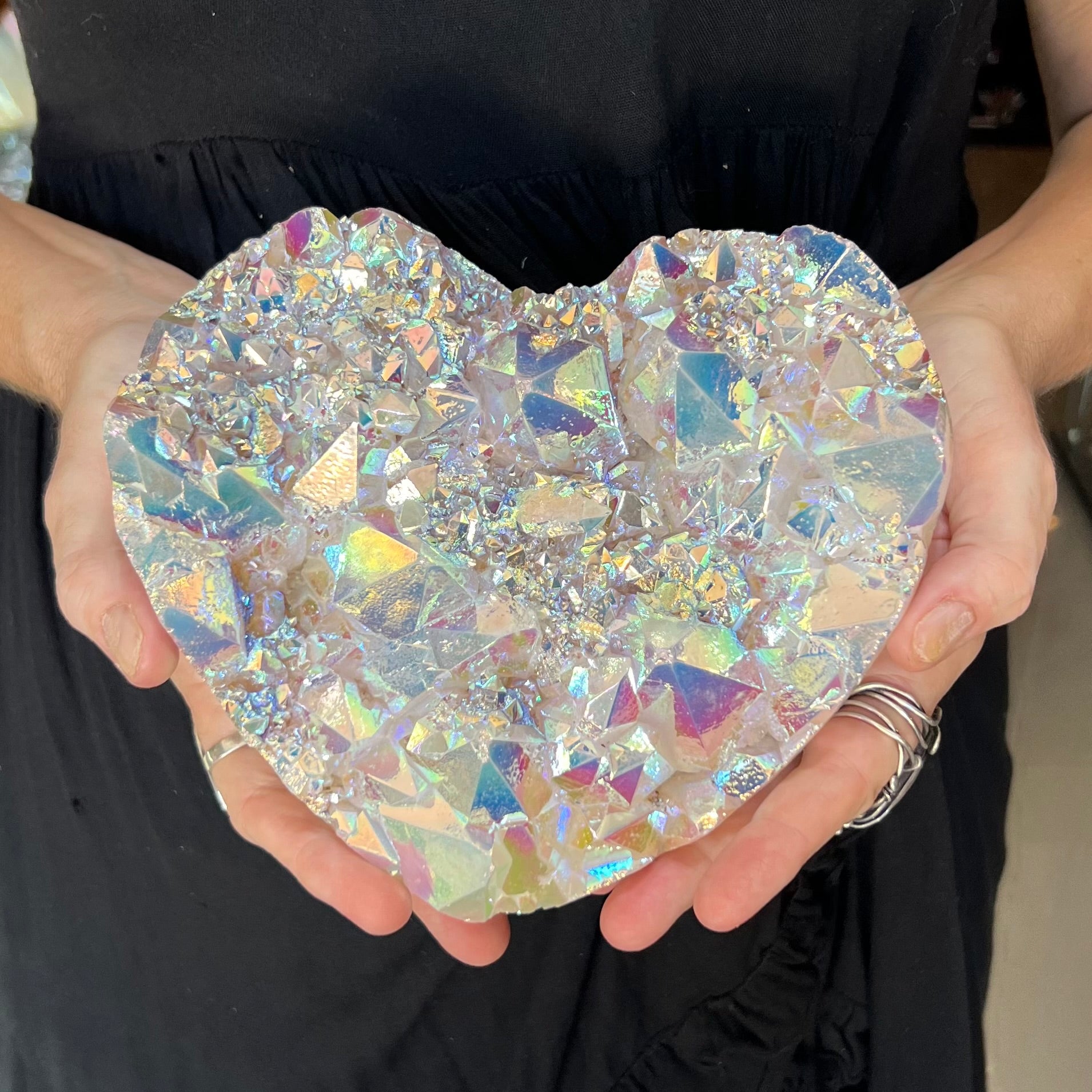 Huge Electroplated Quartz Heart