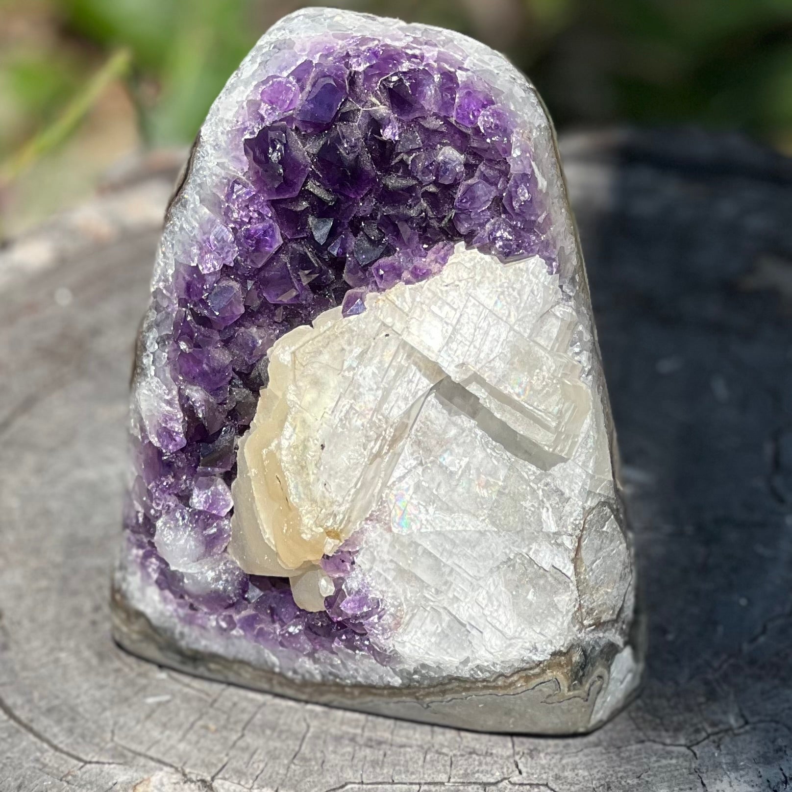 Amethyst Cluster with Calcite Inclusion