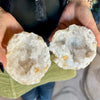 Clear Quartz Natural Geode ~ Large in Two Halves