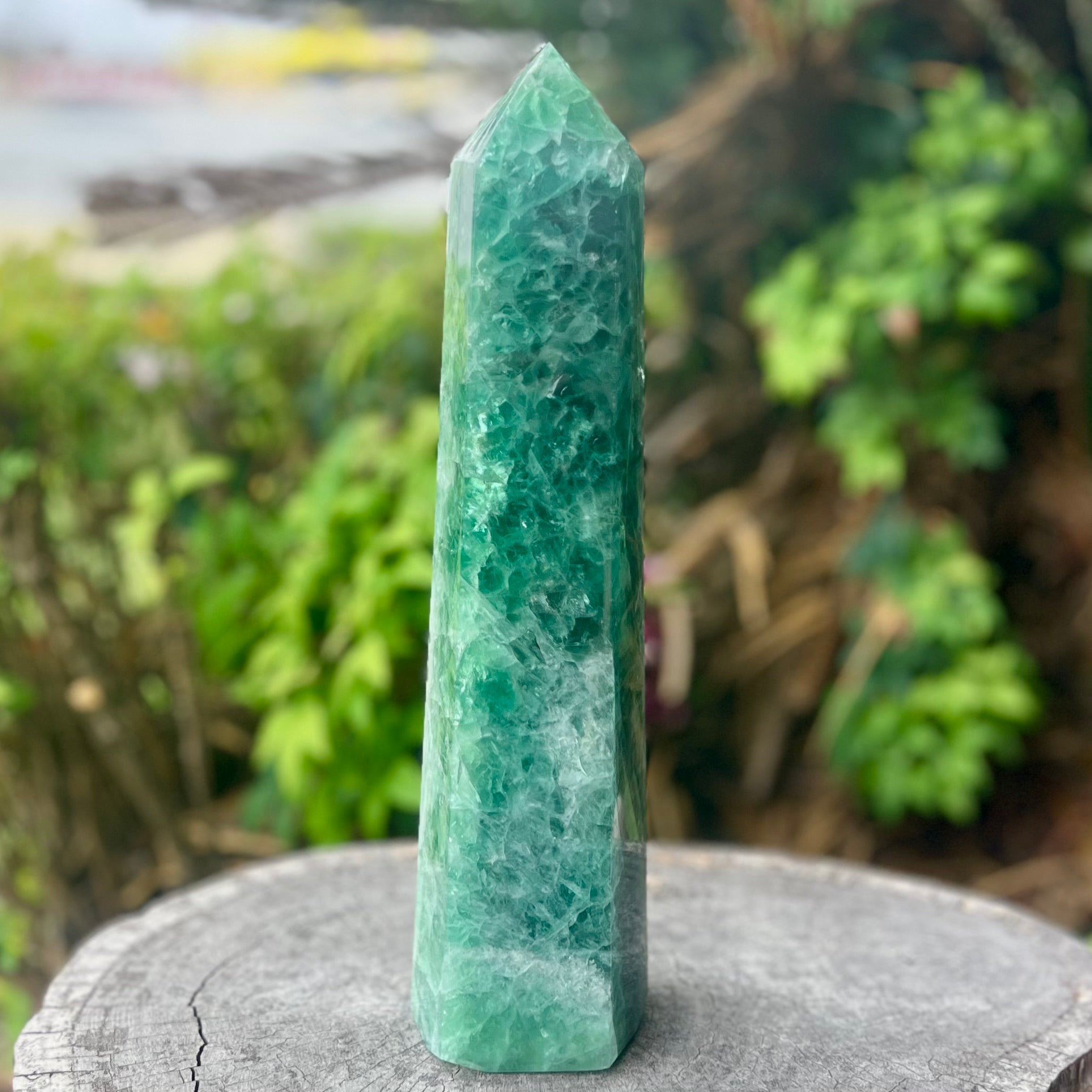 Large Rainbow Fluorite Polished Point