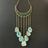 Green Aventurine ~ Dyed Agate ~ Moon Hanger ~ Gold