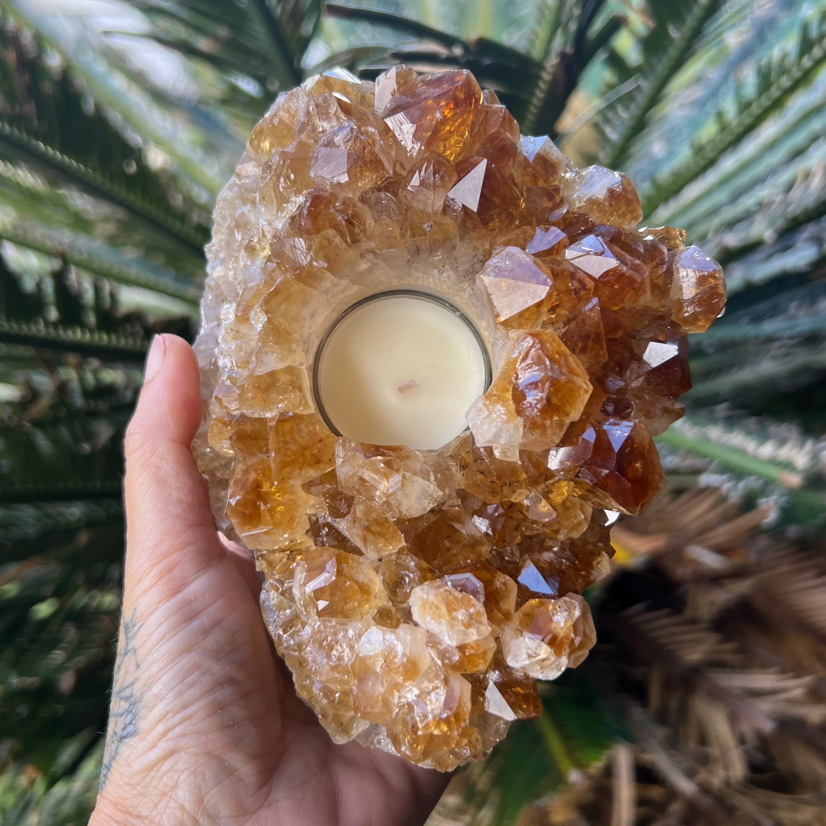 Citrine Cluster ~ Tealight Candle Holder