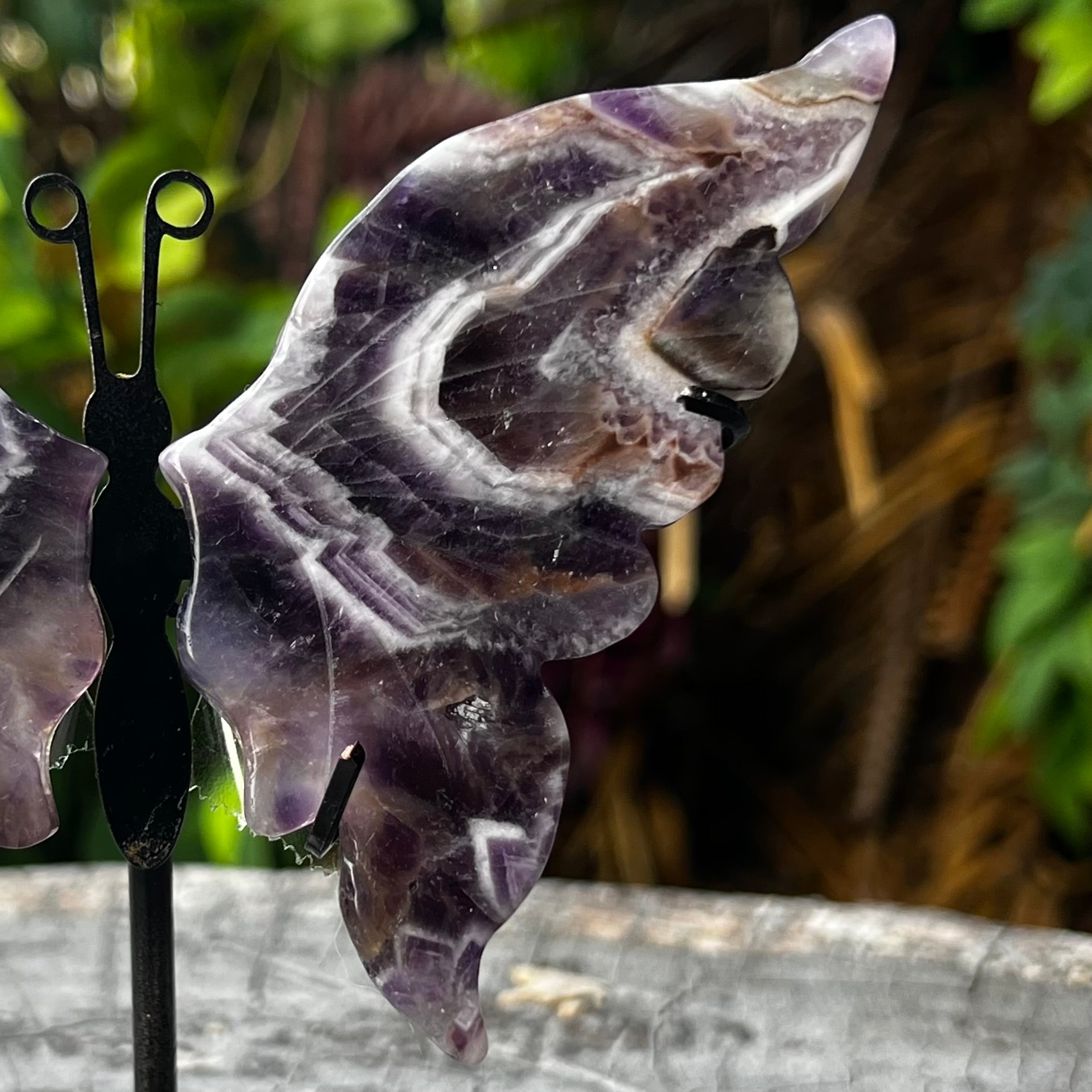 Chevron Amethyst Butterfly on Stand