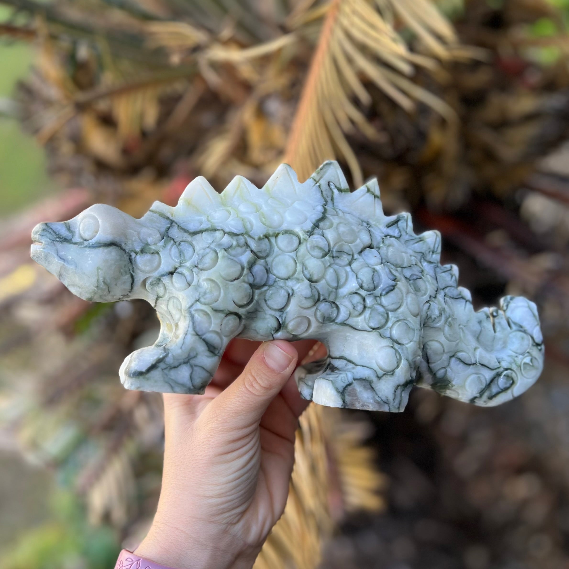 Green Vein Jade Stegosaurus