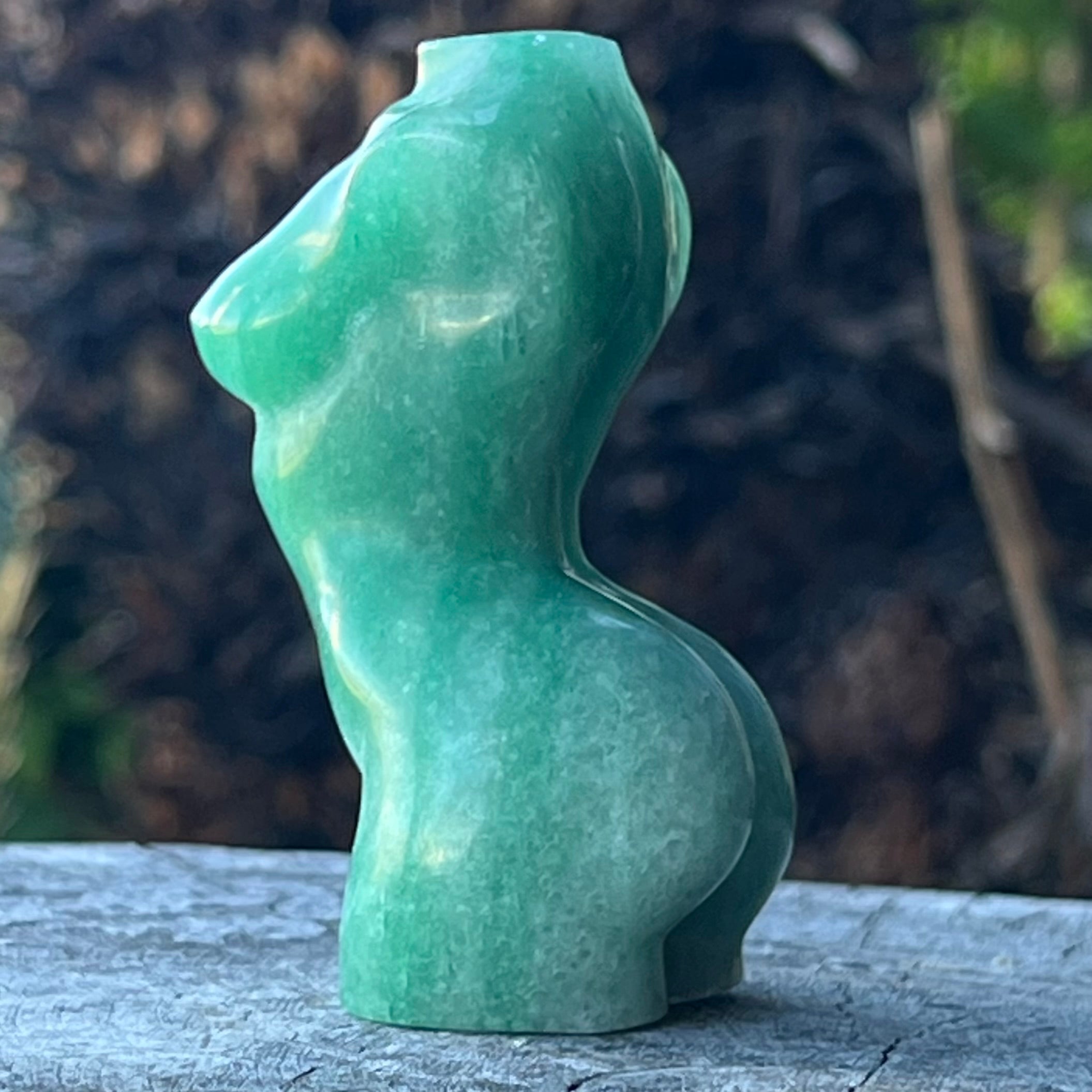 Green Aventurine Woman Lady Body Carving