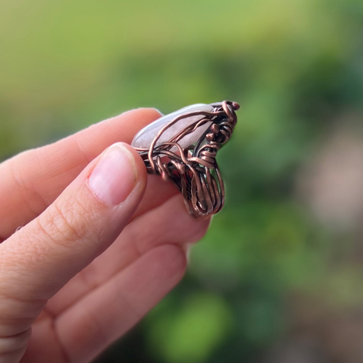 Muse Forged ~ Artesian Rose Quartz Ring ~ 6.5