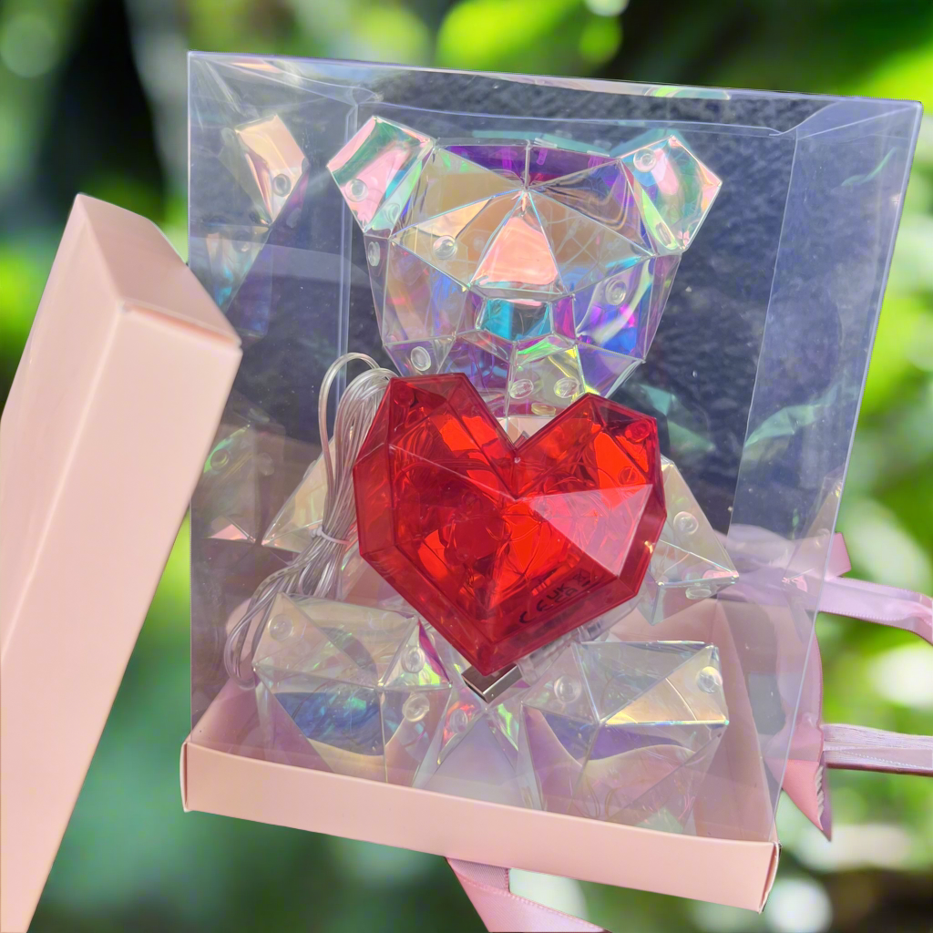 Valentine’s Day Crystalline LED Light up  Bear