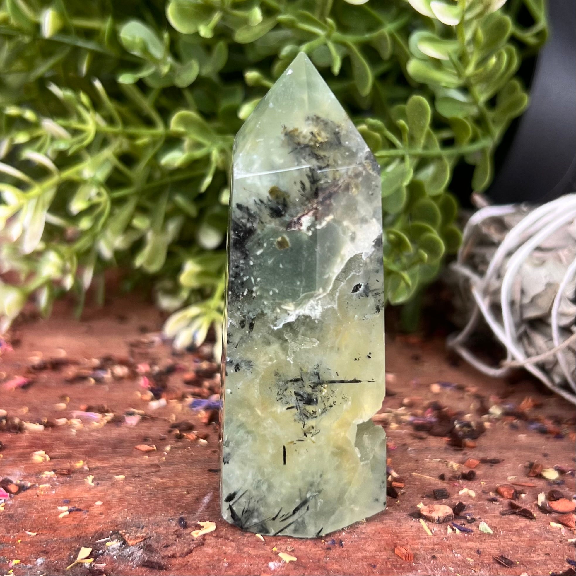 Prehnite Geode Tower