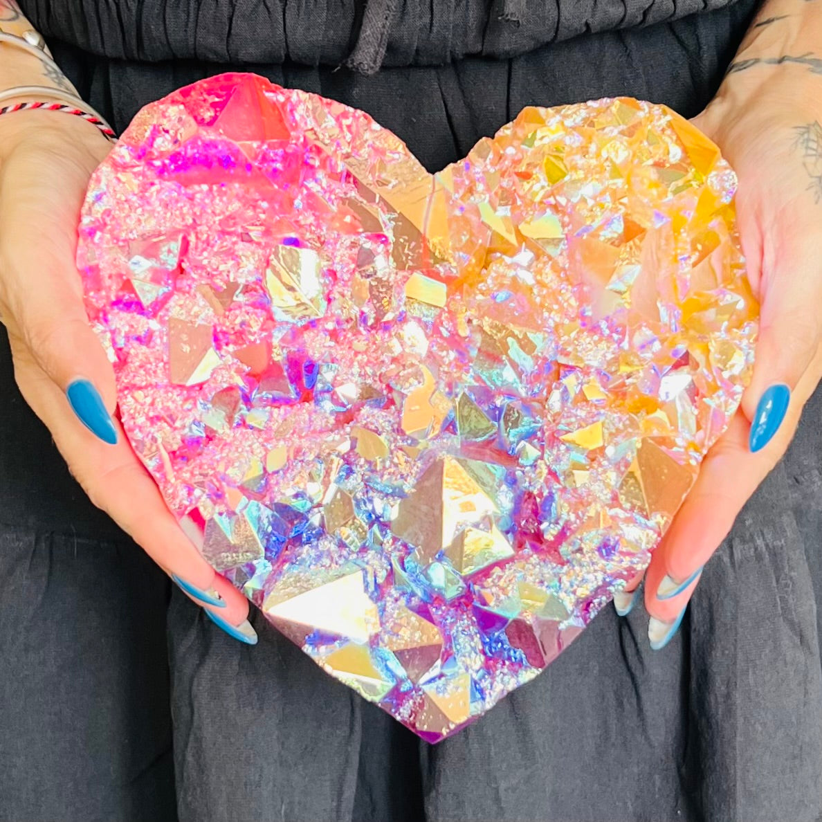 Huge Electroplated Quartz Heart