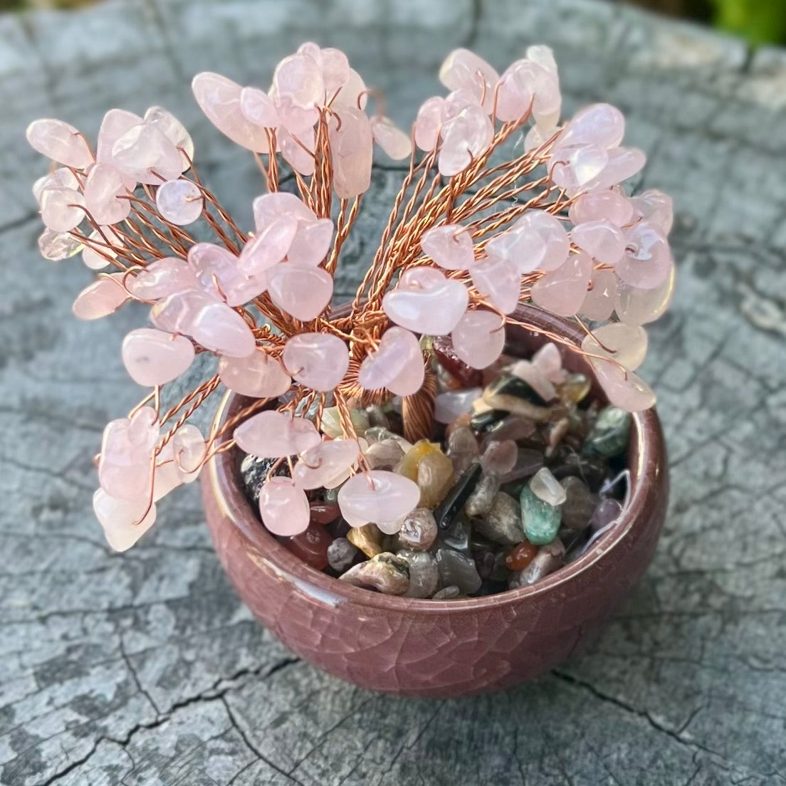 Crystal Bonsai Tree ~ Rose Quartz