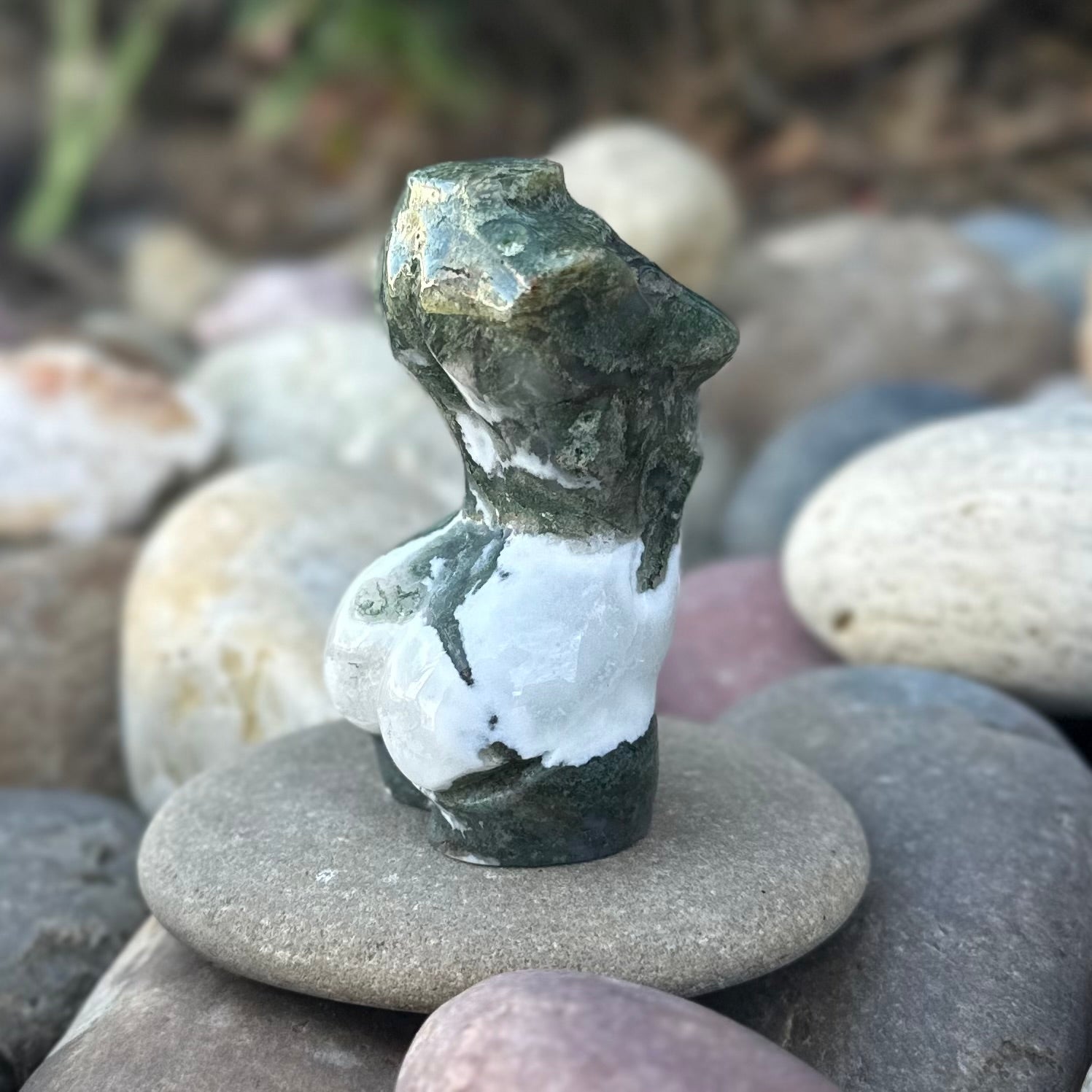 Moss Agate Goddess ~ Mini Lady Body (1)