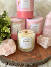 Rose Quartz Crystal Candle - Tuberose and Plum Small - Muse Crystals & Mystical Gifts