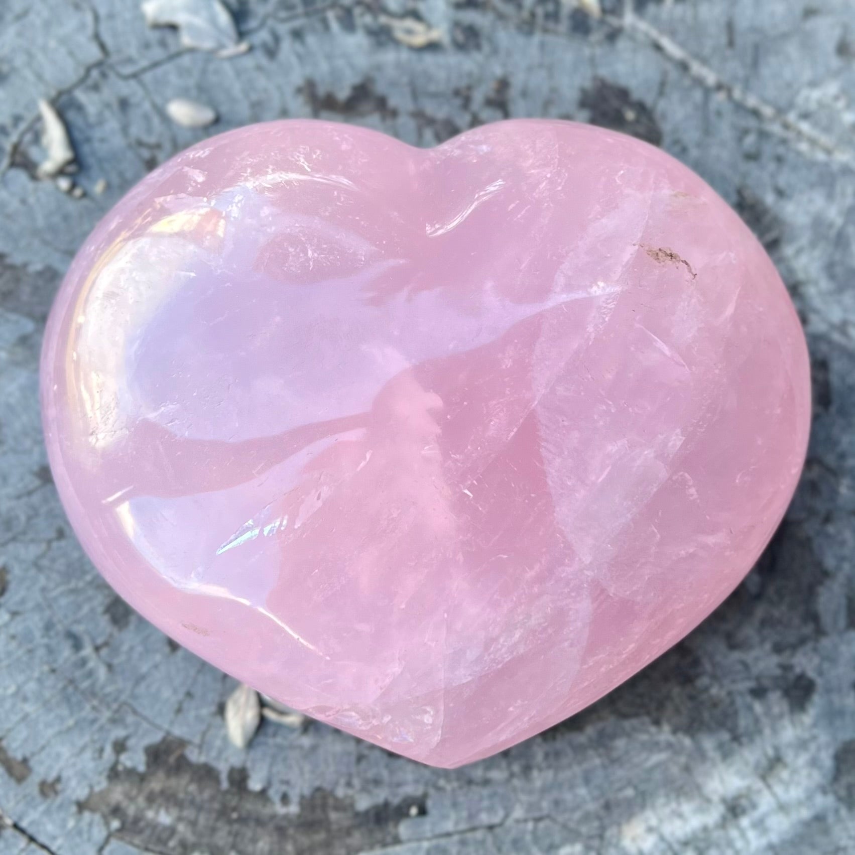 Large Rose Quartz Puffy Heart
