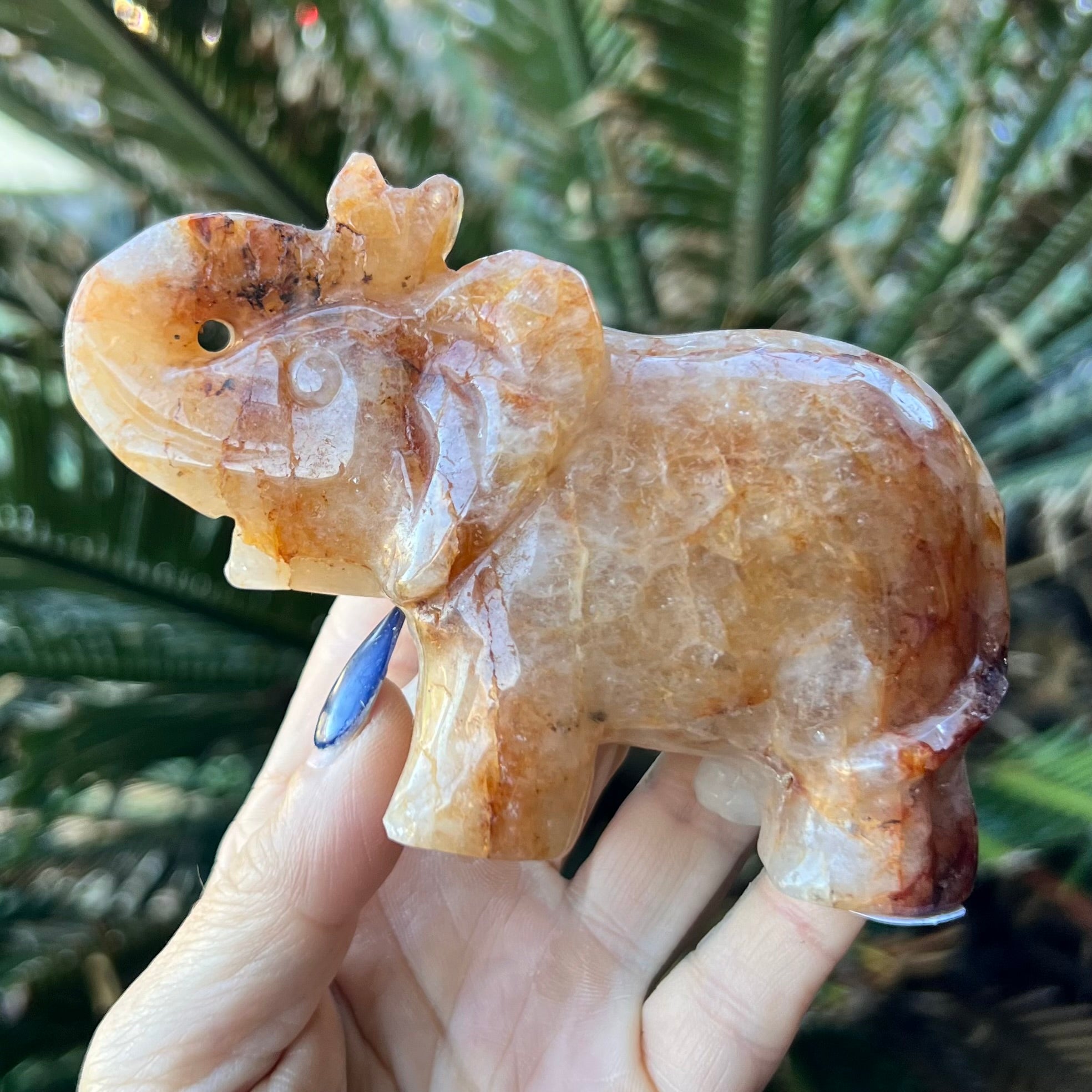 Golden Healer Elephant Carving