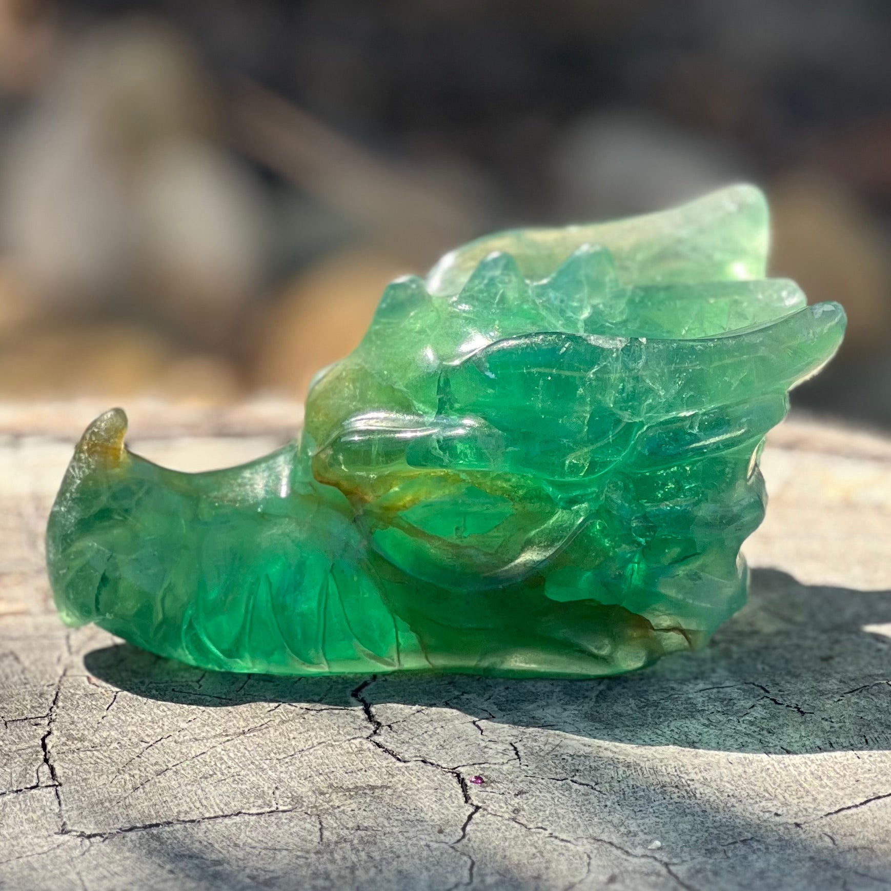 Green Fluorite Dragon Head