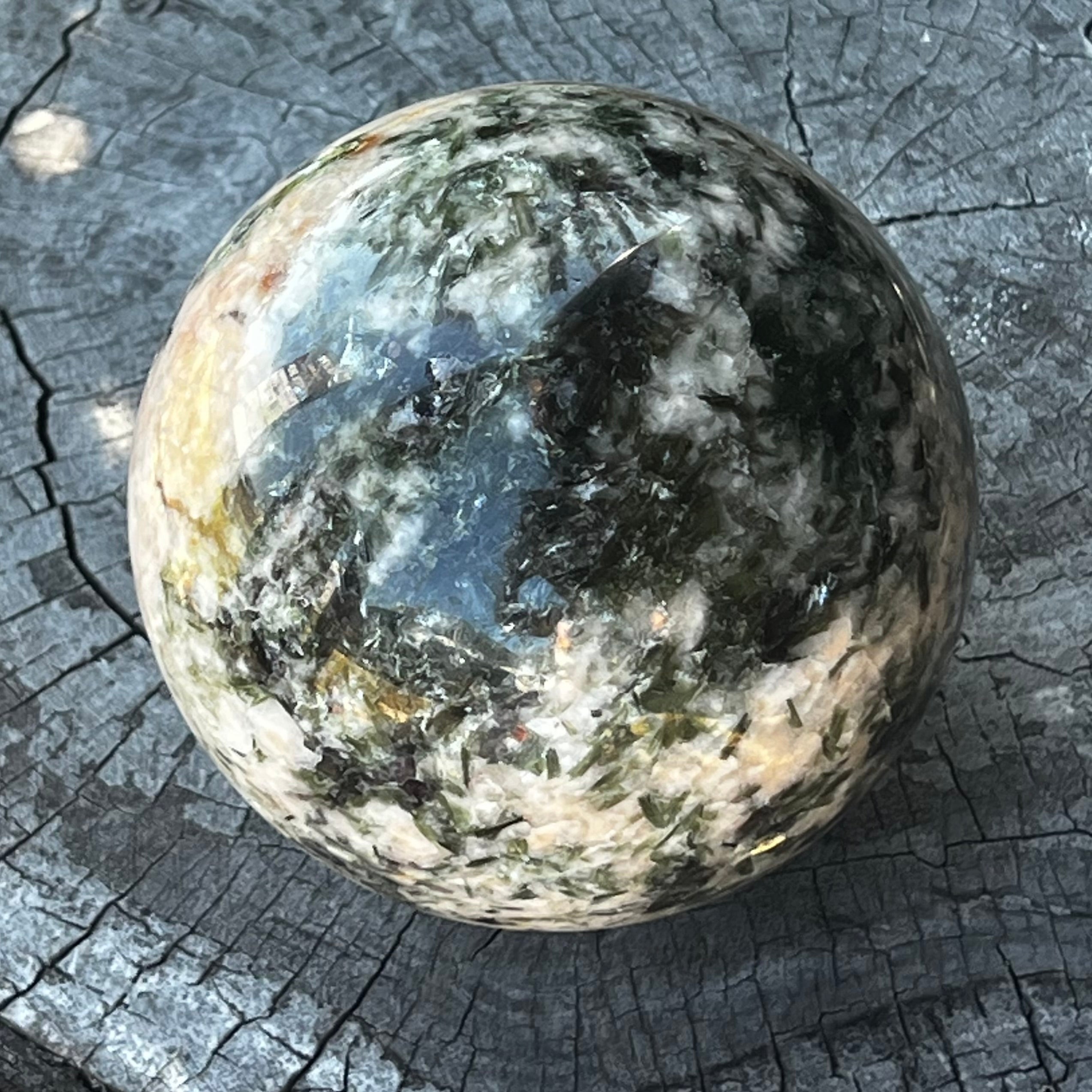 Mica and Prehnite Sphere