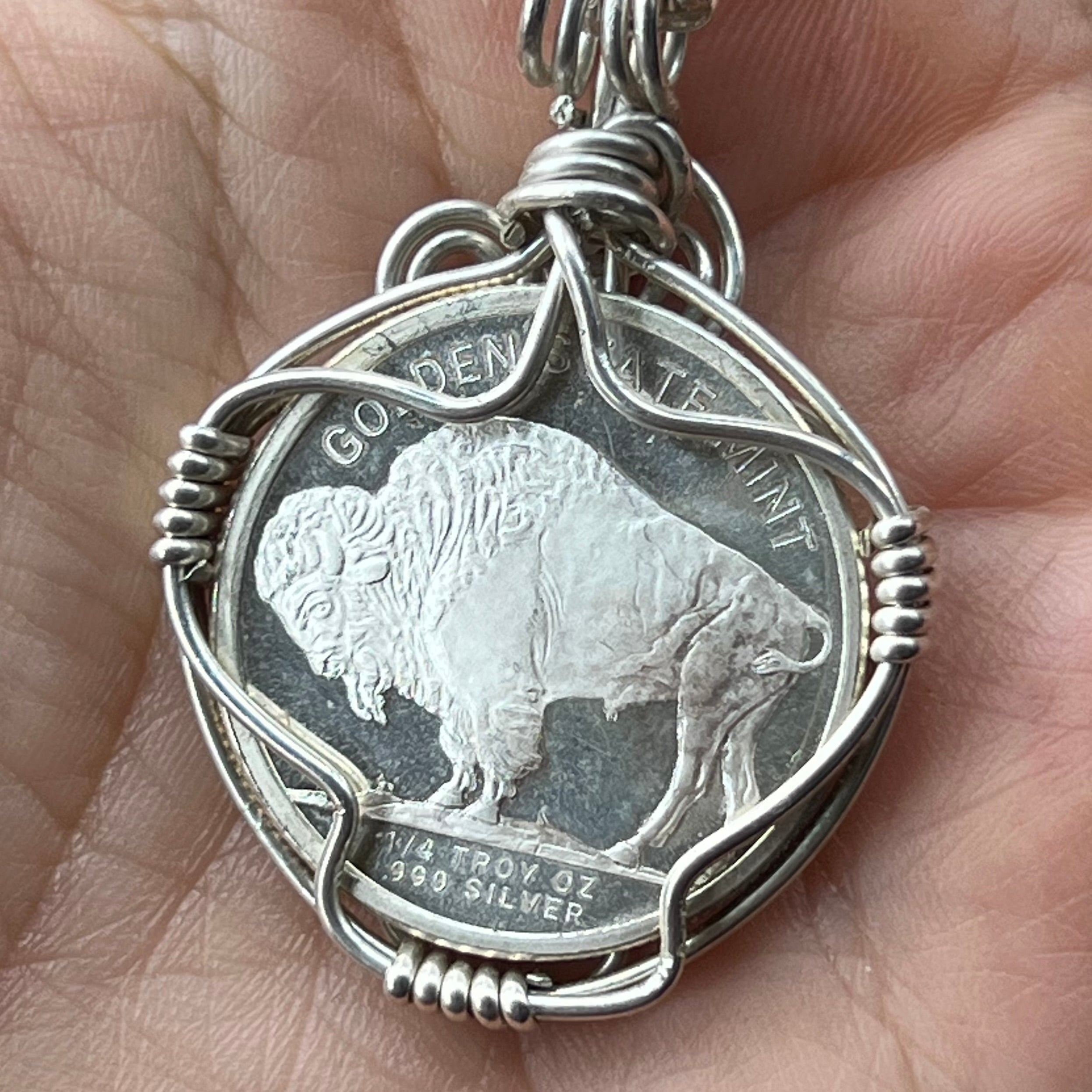 Sterling Silver Wrapped Coin ~ Handmade