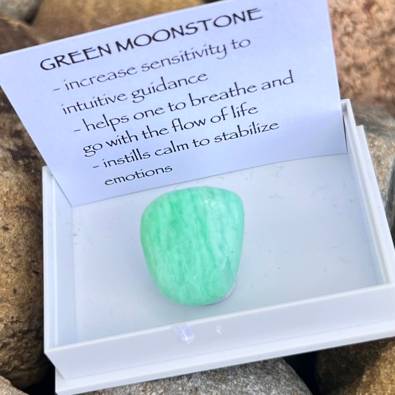 Green Moonstone ~ Specialty Boxed Crystal