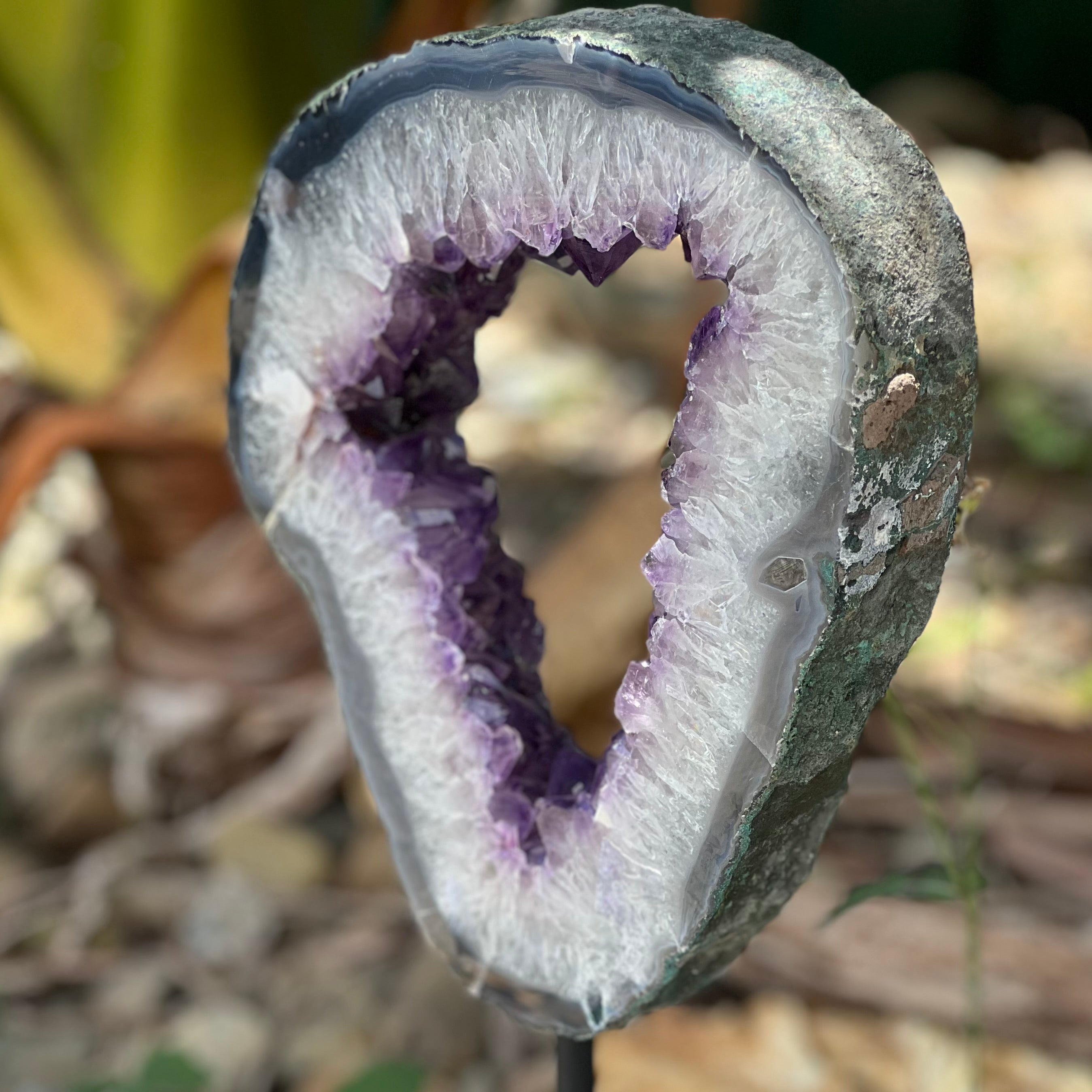 Amethyst Portal on Metal Stand