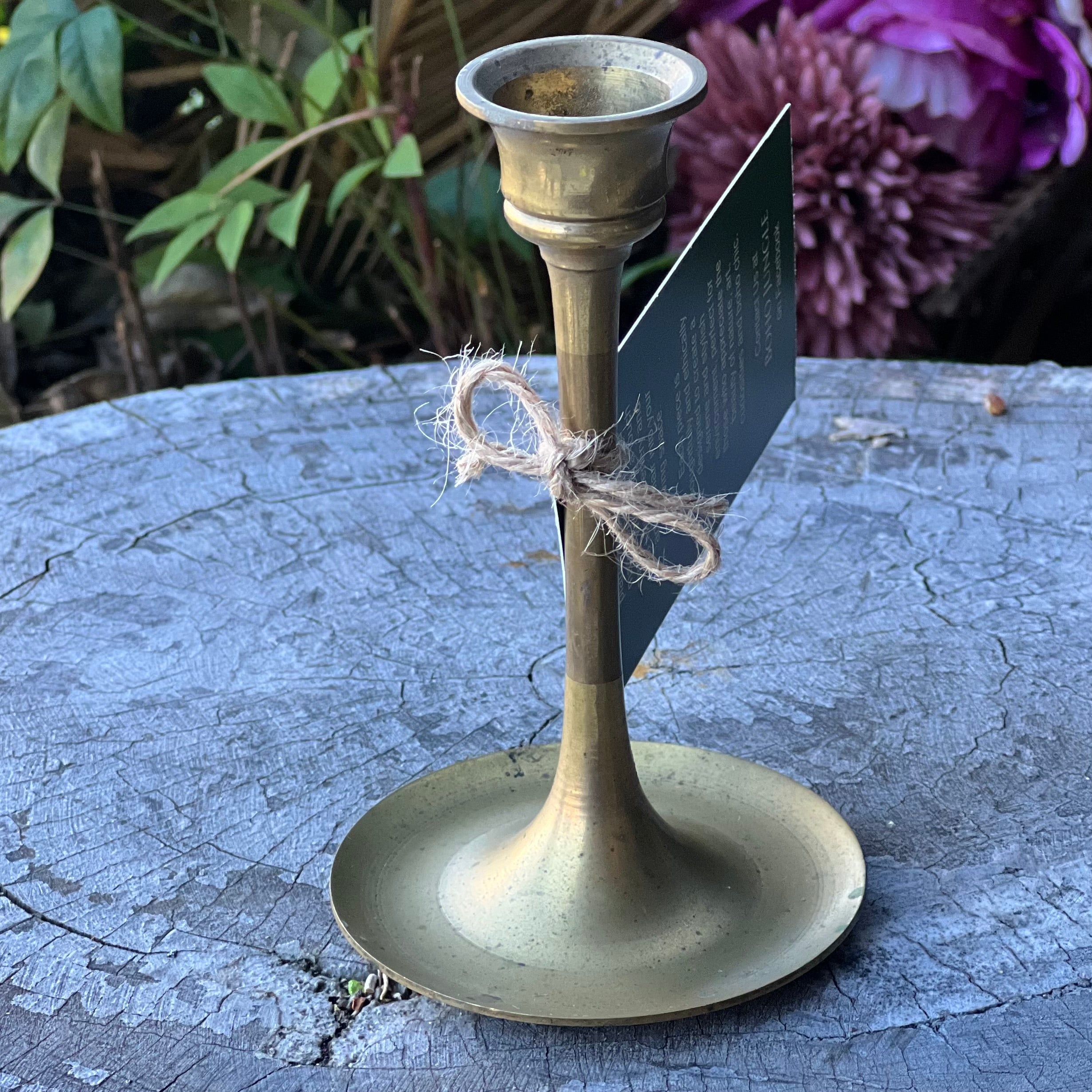 Boho Jungle ~ Vintage Brass Candle Holder - Sphere Holder Decor