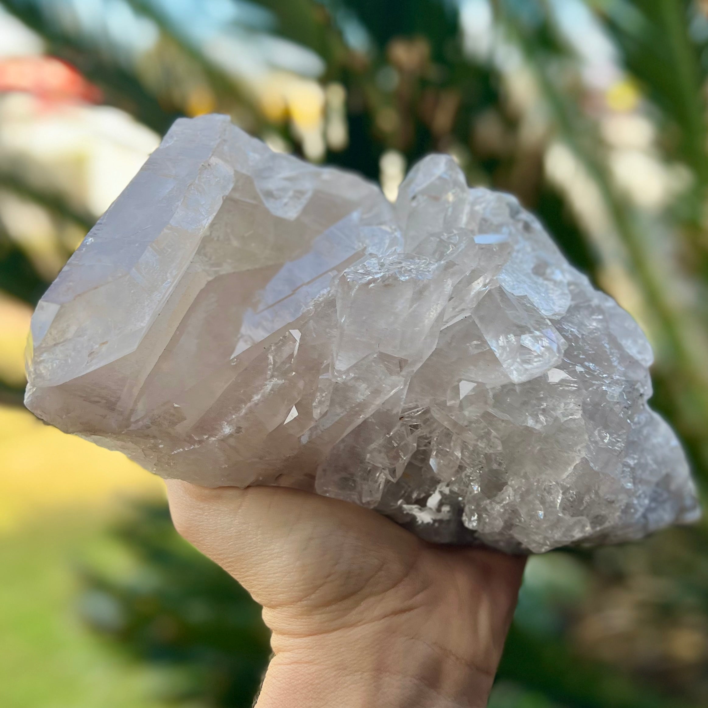 Clear Quartz Cluster on Stand