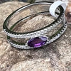 Amethyst & White Topaz Sterling Silver Ring ~ 6
