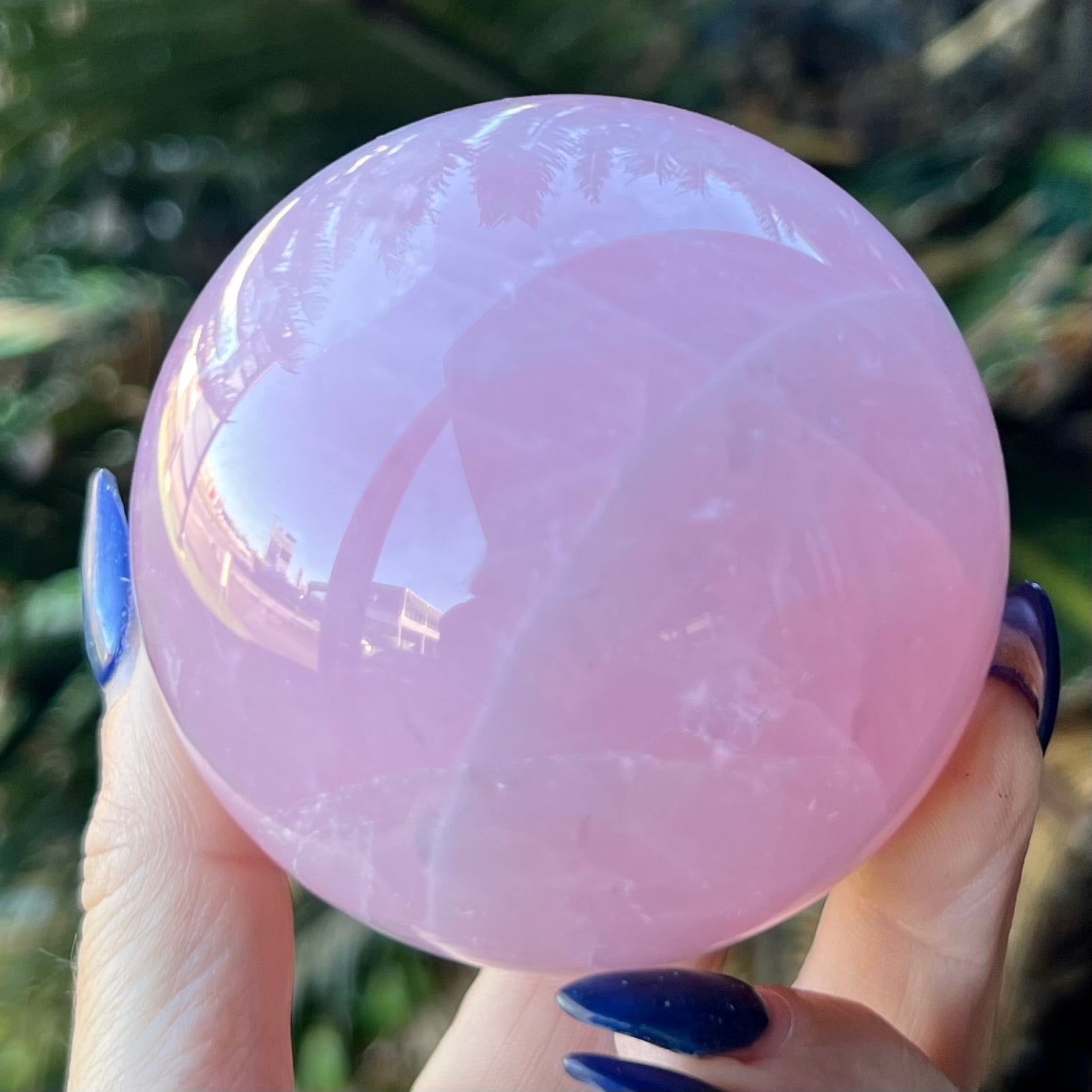 Rose Quartz Angel Sphere ~ Medium