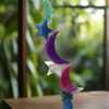 Multi Coloured Dyed Agate Moon & Star Wind Chime