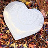 Selenite Heart With  Mandala Carving