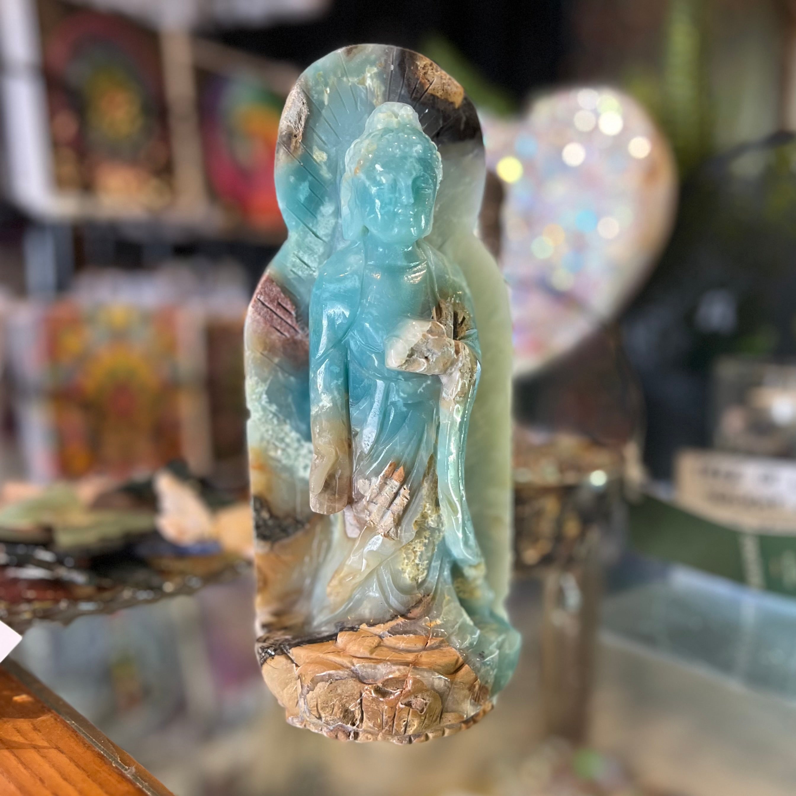 Aragonite Kuan Yin Carving