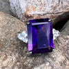 Amethyst & Moissonite Sterling Silver Ring ~ 10