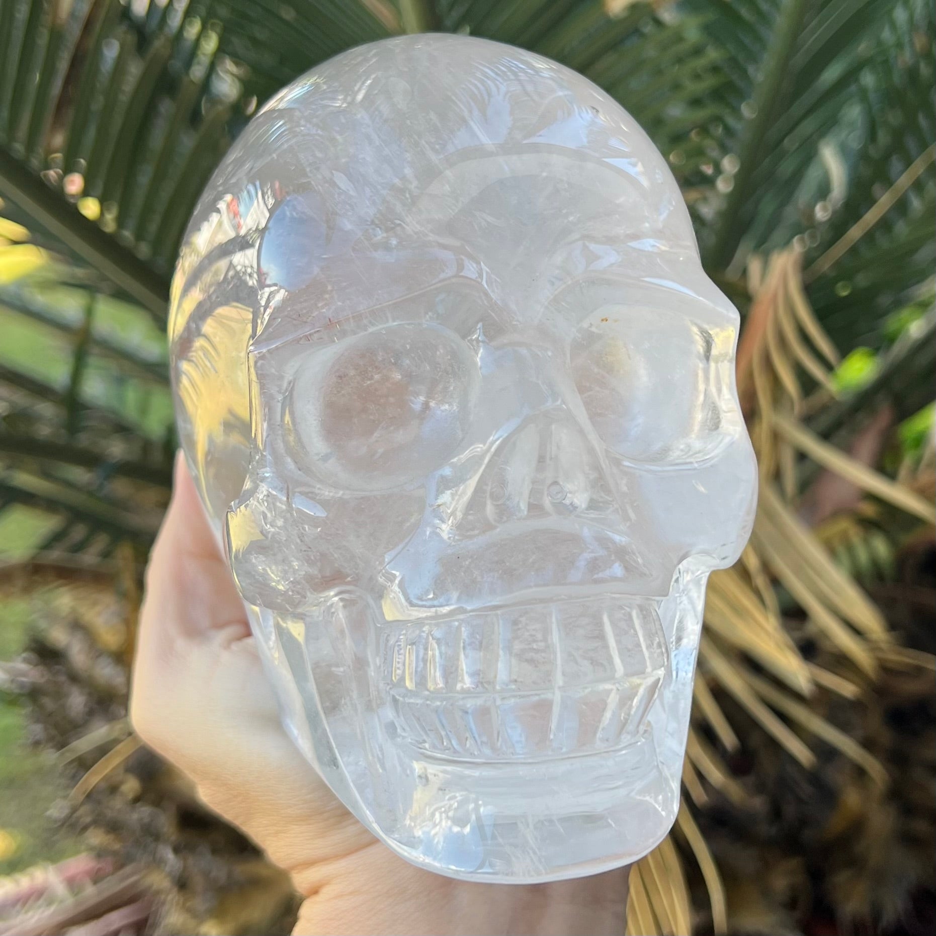 Clear Quartz Skull Carving