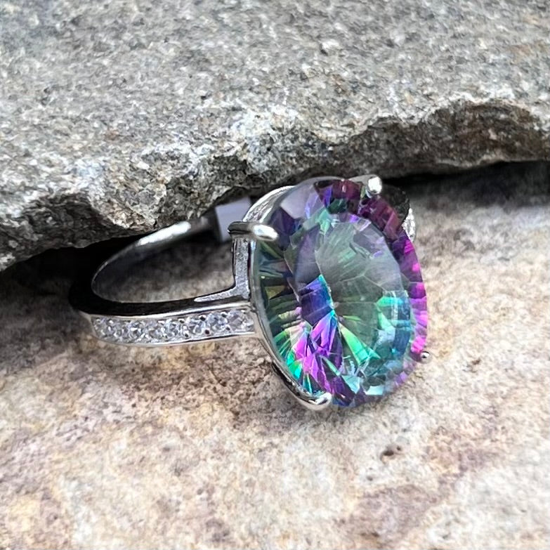 Mystic Topaz ~ Sterling Silver Ring ~ size 6