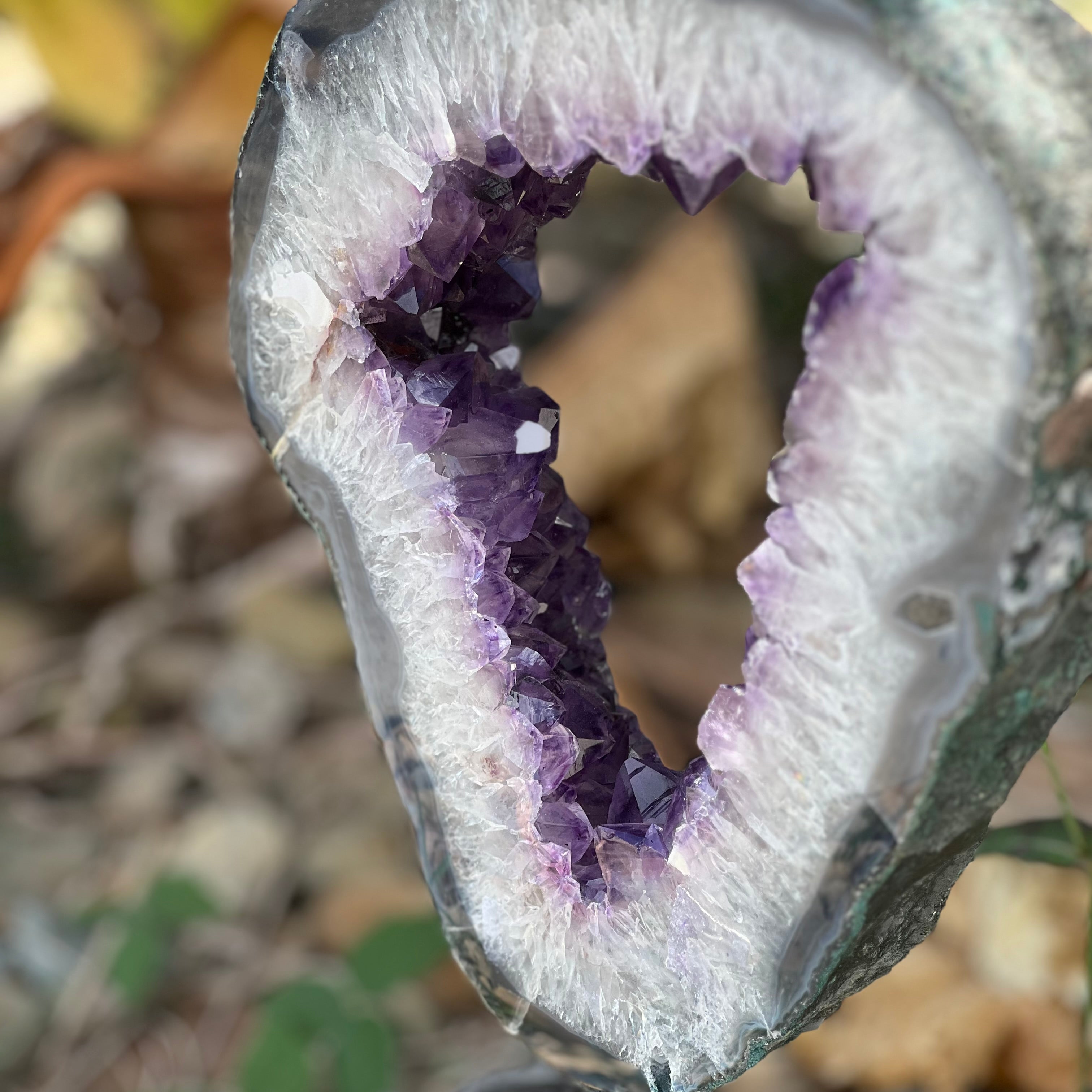 Amethyst Portal on Metal Stand