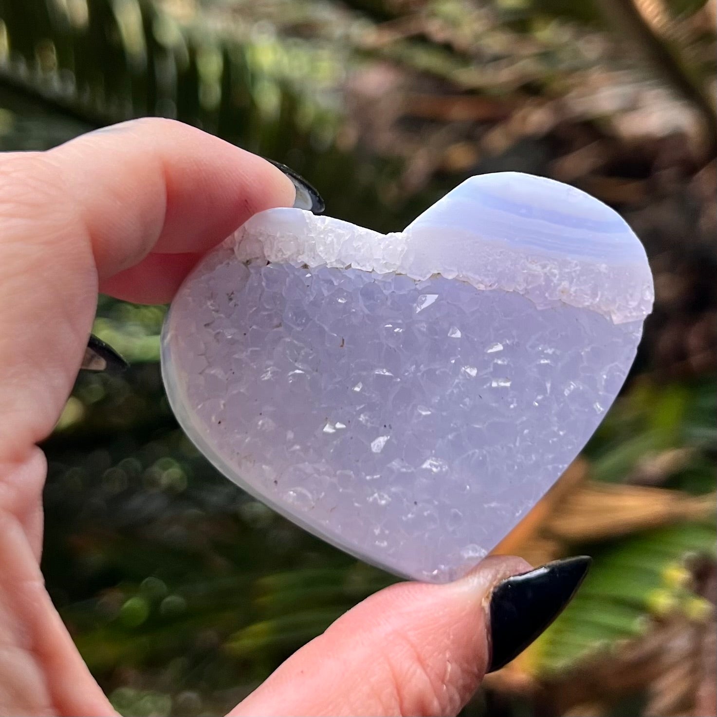 Blue Lace Agate Semi Raw ~ Heart