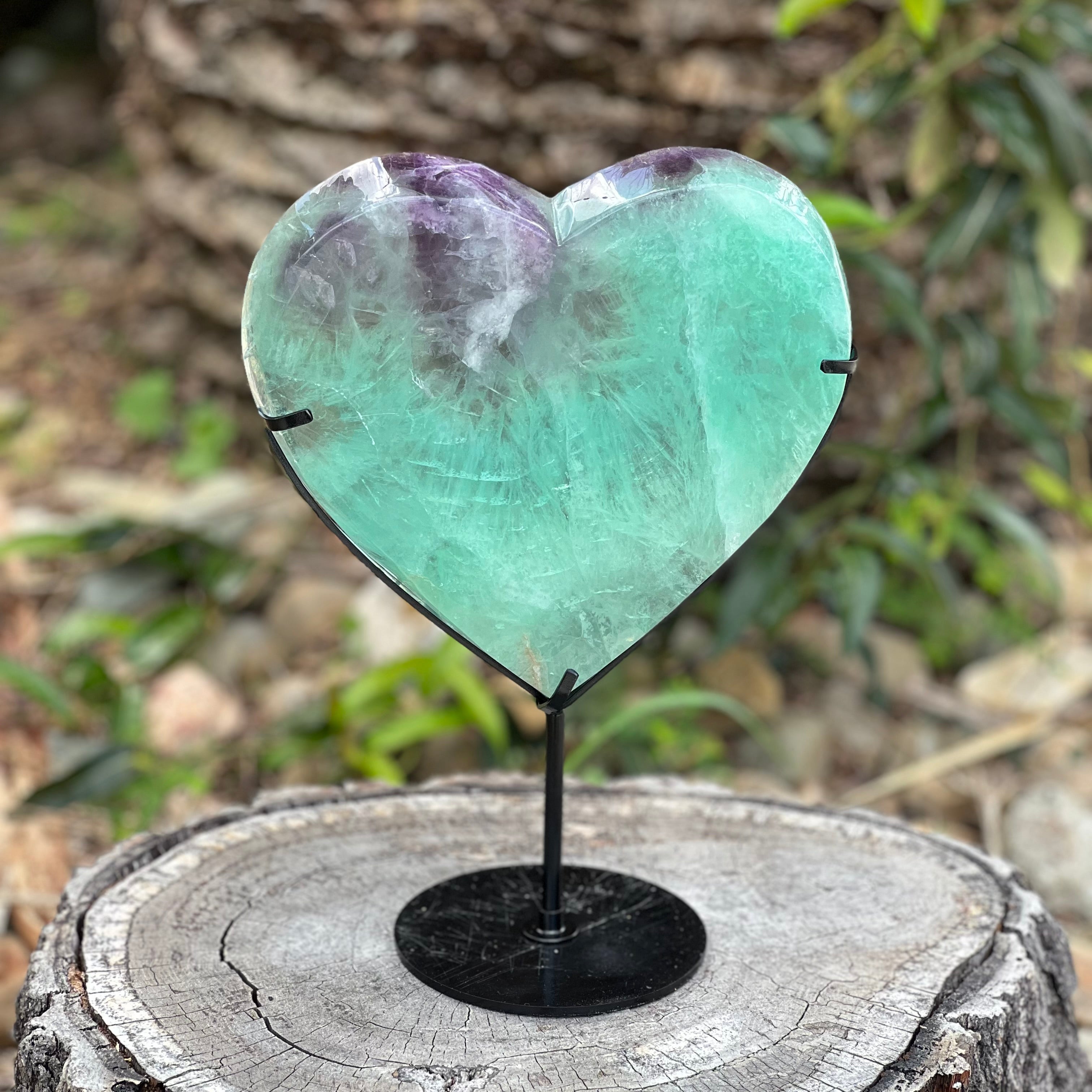 Fluorite Heart Bowl - With Stand