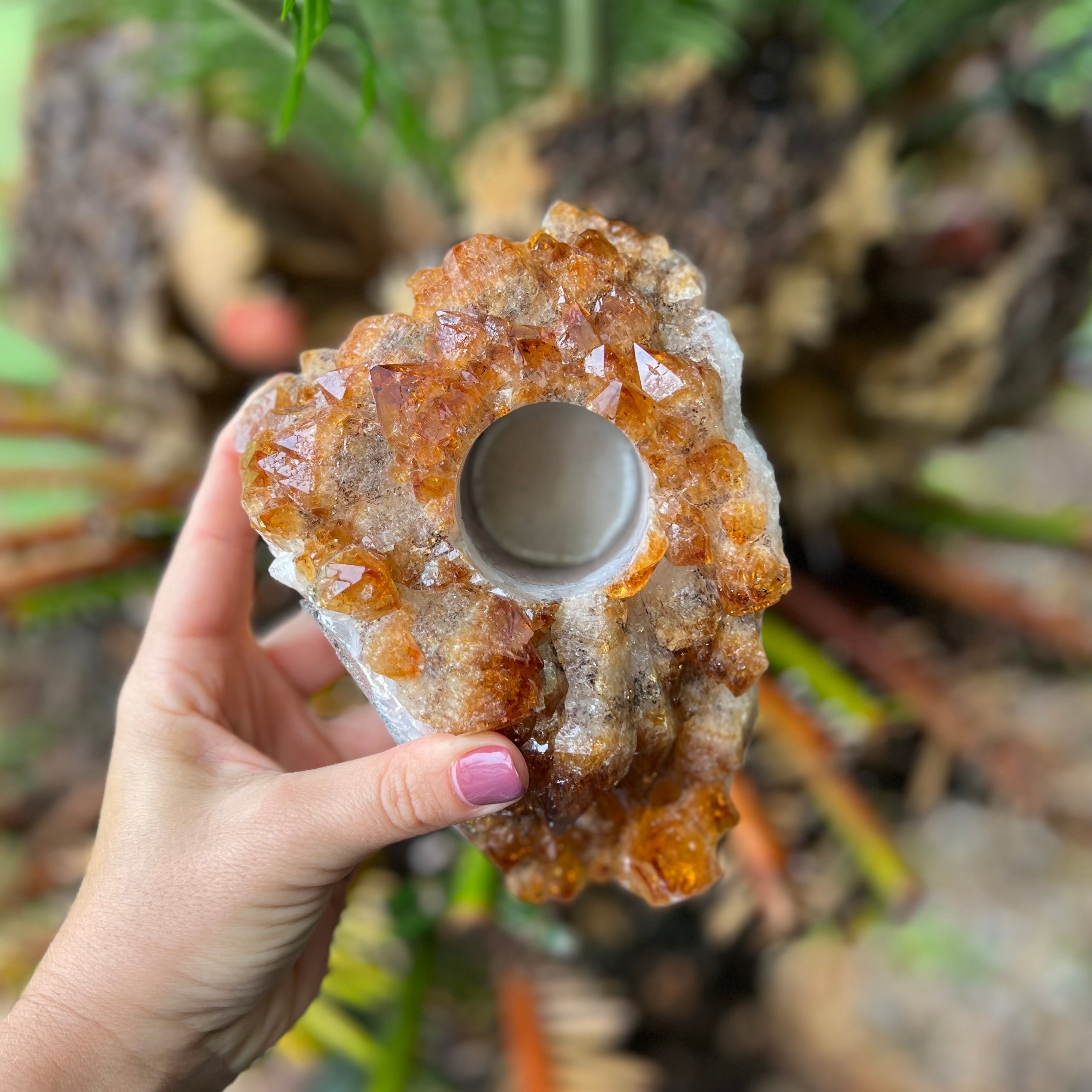 Citrine Cluster ~ Tealight Candle Holder