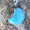 Larimar Crescent Moon ~ Sterling Silver Pendant